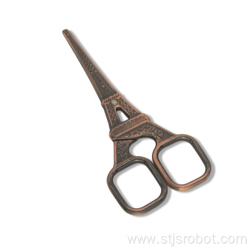 High Quality Eiffel Tower Shape Design Red Copper Small Stainless Steel Beauty Craft Scissors